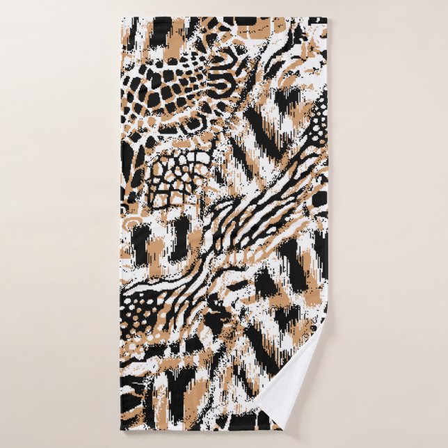 Animal pattern design. Modern leopard pattern desi Bath Towel (Bath Towel)