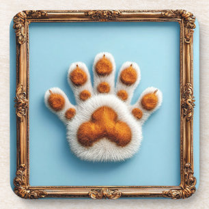Animal paw print coaster