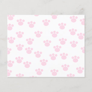 Animal Paw Print. Light Pink and White Pattern. Flyer