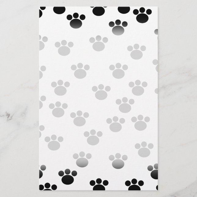 Animal Paw Print Pattern. Black and White. (Front)