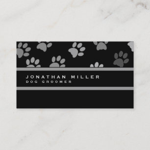 Animal Paw Prints   Black & Grey Business Card