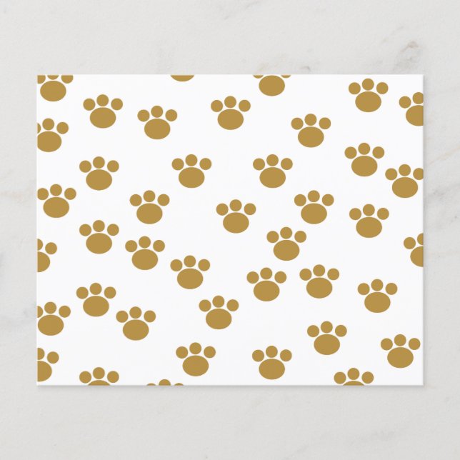Animal Paw Prints. Brown and White Pattern. (Front)