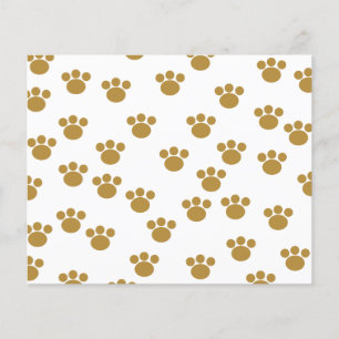 Animal Paw Prints. Brown and White Pattern.