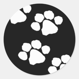 Animal Paw Prints Classic Round Sticker