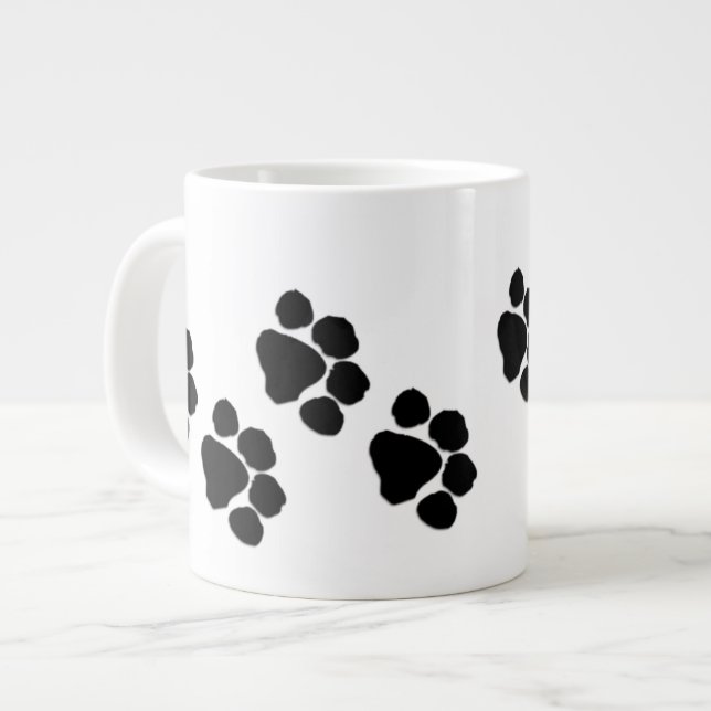 Animal Paw Prints Large Coffee Mug (Front Left)