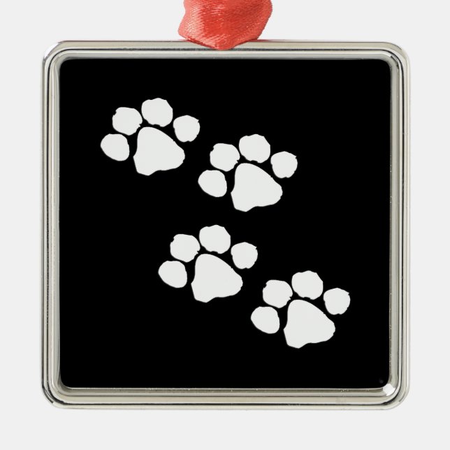 Animal Paw Prints Metal Tree Decoration (Front)