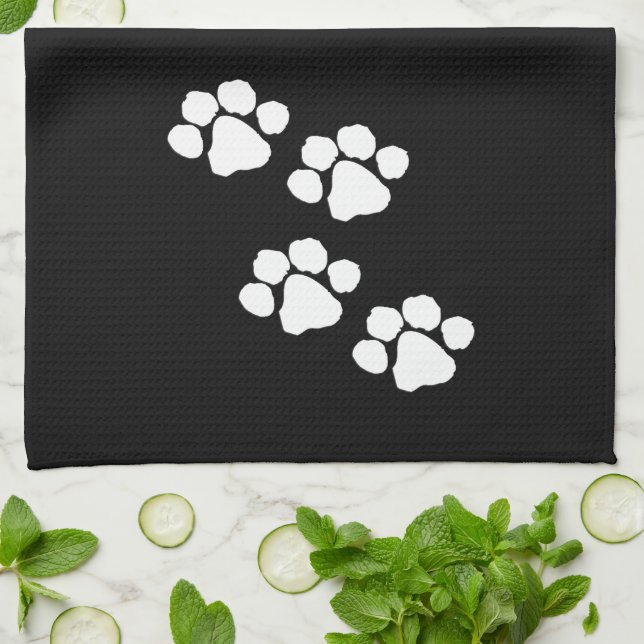 Animal Paw Prints Tea Towel (Folded)