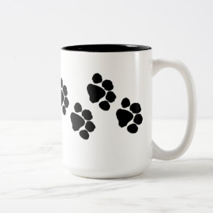 Animal Paw Prints Two-Tone Coffee Mug