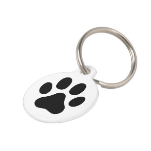 Animal Paw Prints with 4 Toes Two Sided Pet Tag