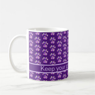 Animal Paw Silhouette Purple on Purple Funny Coffee Mug