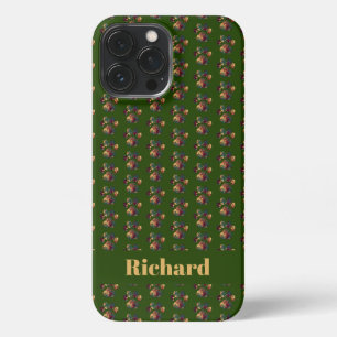 Animal Paw Silhouette Thanksgiving Custom Green iPhone 13 Pro Max Case