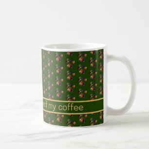 Animal Paw Silhouette Thanksgiving Green Coffee Mug