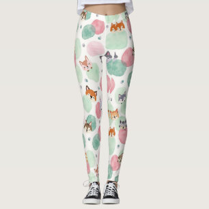 Animal Peeking Out from Behind pattern Leggings