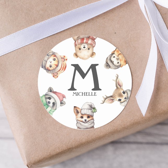 Animal Personalised Gift And Envelope Class Classic Round Sticker (Creator Uploaded)
