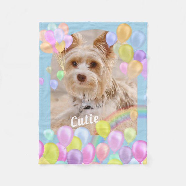 Animal Pet Balloon Fleece Blanket (Front)