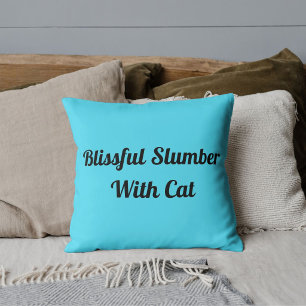 Animal Pet Cat Funny Quote Cute Personalised Blue Cushion