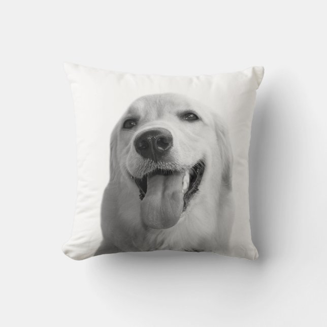 Animal pet dog cute photo black and white cushion (Front)