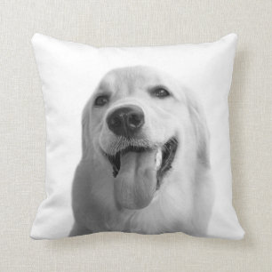 Animal pet dog cute photo black and white cushion