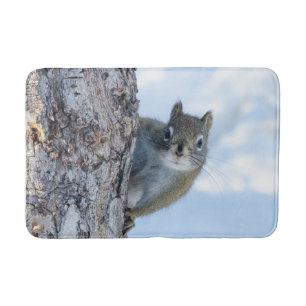 Animal Photography, Curious Squirrel Bath Mat