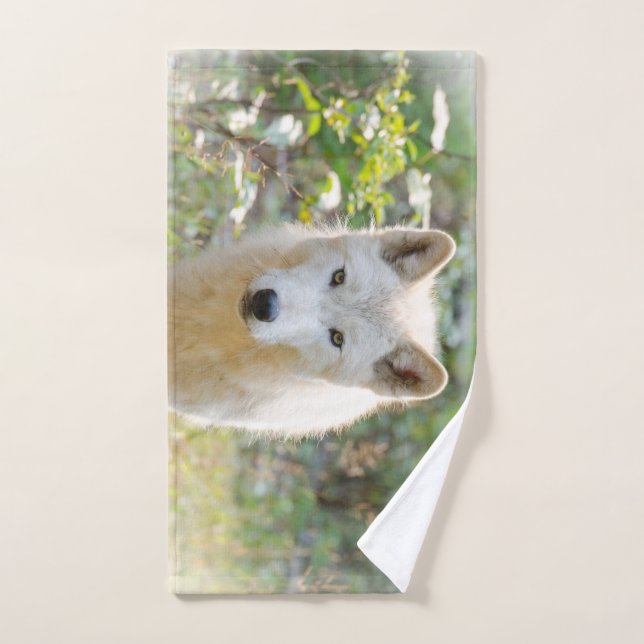Animal Photography, Grey Wolf Hand Towel (Hand Towel)