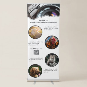 Animal Photography Workshop White & Black Retractable Banner