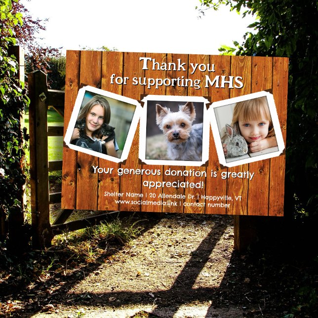 Animal Photos Donation Thank You Shelter Cards (Creator Uploaded)