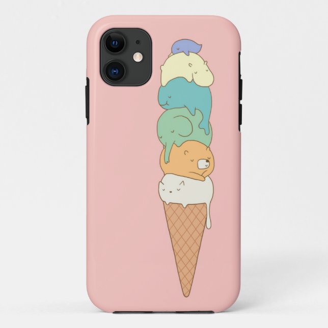 "Animal Pile" Ice Cream Phone Case (Back)
