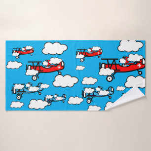 Animal Pilot Nursery Art Bath Towel