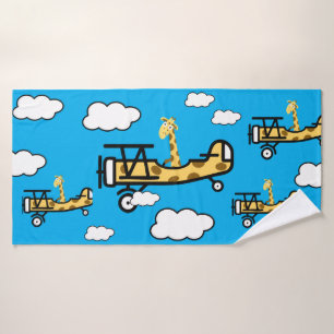 Animal Pilot Nursery Art Bath Towel