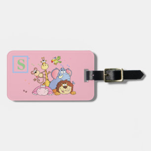 Animal Pink Luggage Tag with Initial