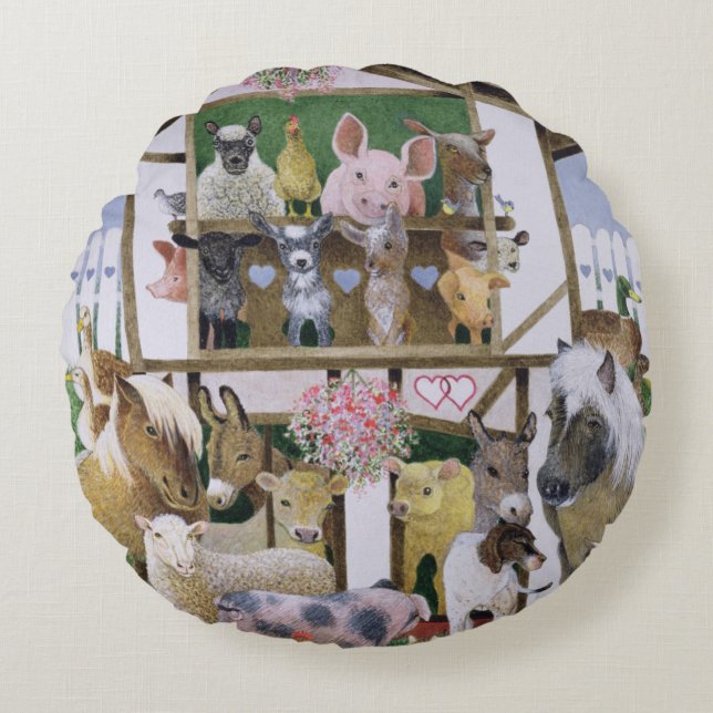 Animal Playhouse Round Cushion (Front)