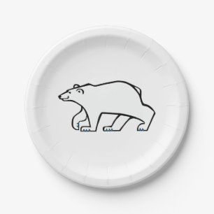 Animal - POLAR BEAR - Arctic wildlife - - Party  Paper Plate