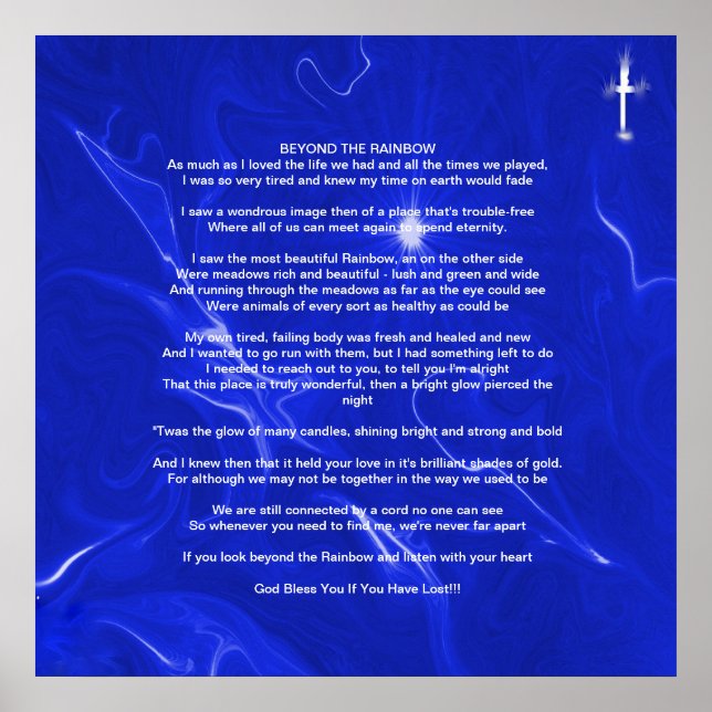 ANIMAL PRAYER AFTER LOSS POSTER (Front)