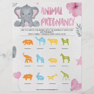 Animal Pregnancy [Baby Elephant [Pink]] Custom Letterhead