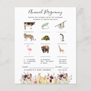Animal Pregnancy Baby Shower Game