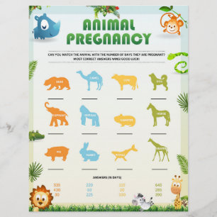 Animal Pregnancy Baby Shower Games [Animal Theme] Custom Letterhead