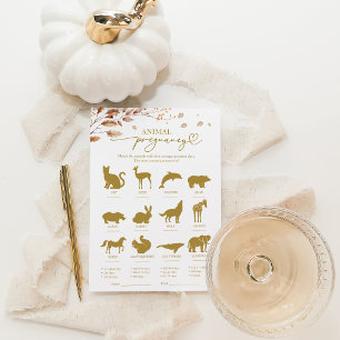 Animal Pregnancy Fall Baby Shower Game Invitation