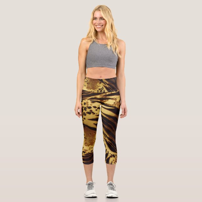 Animal Print 1 Capri Leggings (Front)
