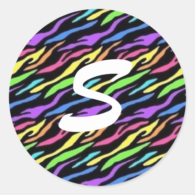 Animal print alphabet sticker (Front)