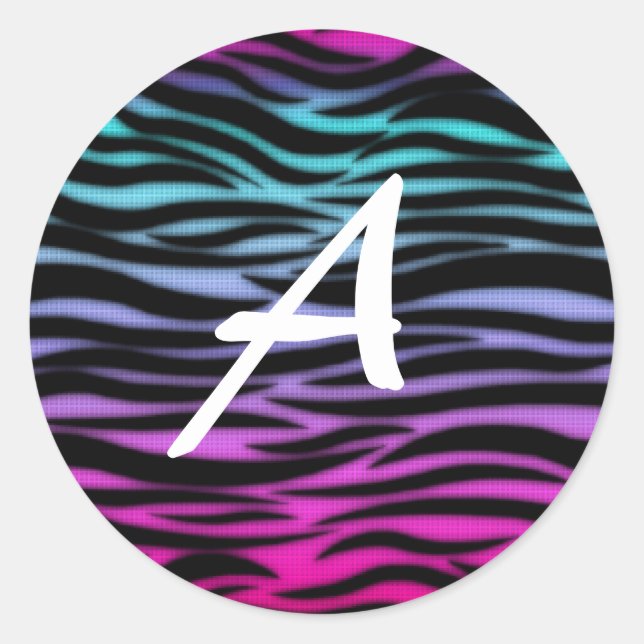 animal print alphabet sticker (Front)