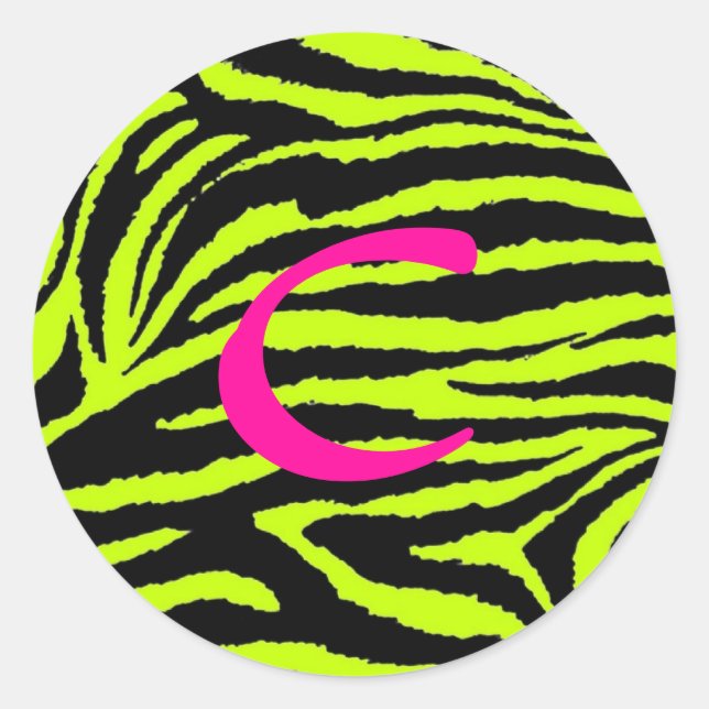 Animal print alphabet sticker (Front)