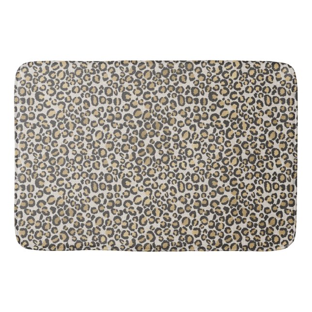 Animal Print Bath Leopard Spots Nuetrals Mat (Front)