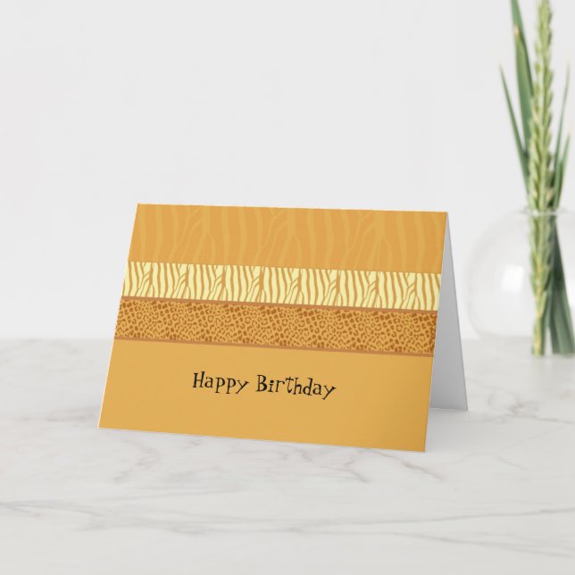 Animal Print Birthday Card (Front)