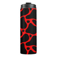 Animal print-black and red giraffe pattern flask