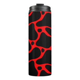 Animal print-black and red giraffe pattern flask thermal tumbler