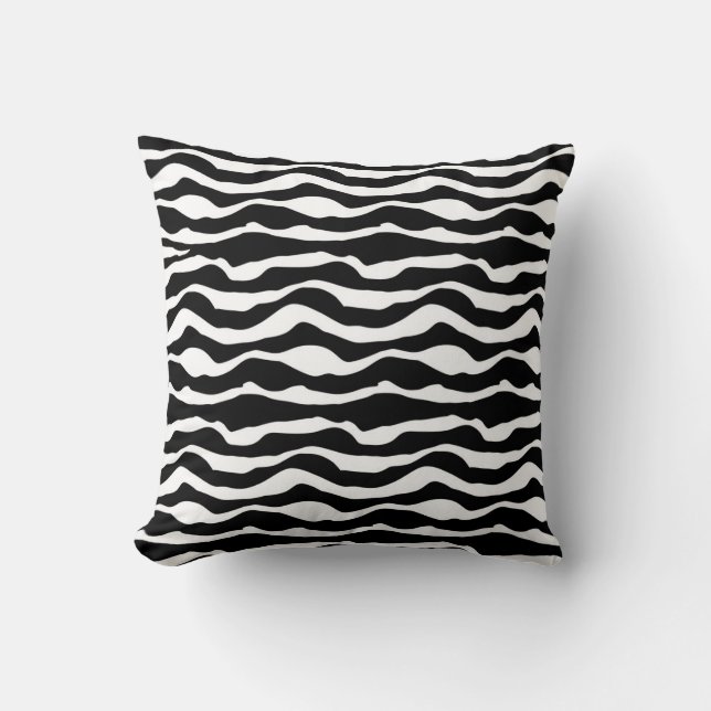 Animal Print Black and White Cushion (Front)