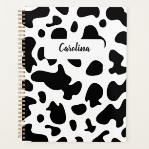 animal print black and white pattern planner