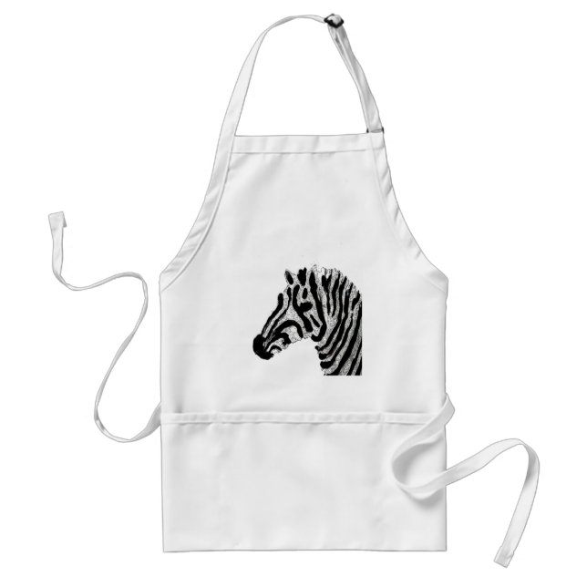 Animal Print Black and White Zebra Standard Apron (Front)