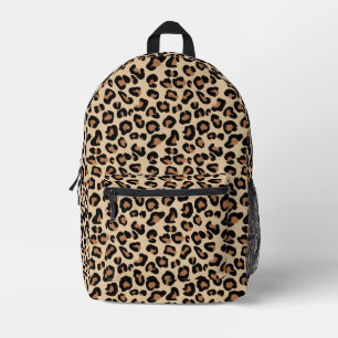 Animal Print, Black, Brown and Tan Leopard  Printed Backpack