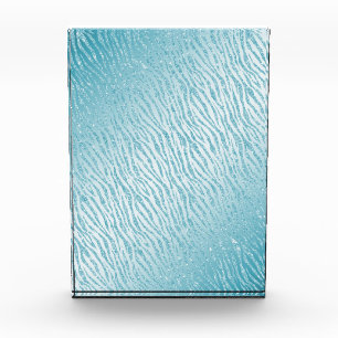 Animal Print Blue Glitter Glam Photo Block